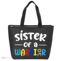 Sister Of A Warrior Autism Awareness Tote Bag thumb 0