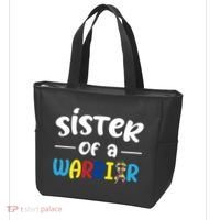 Sister Of A Warrior Autism Awareness Tote Bag thumb 3