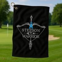 Stepson Of A Warrior Prostate Cancer Awareness Support Squad Gift Golf Towel thumb 1