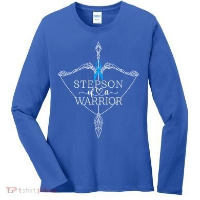 Stepson Of A Warrior Prostate Cancer Awareness Support Squad Gift Women's Long Sleeve Shirt