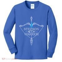 Stepson Of A Warrior Prostate Cancer Awareness Support Squad Gift Kids Long Sleeve Shirt thumb 0