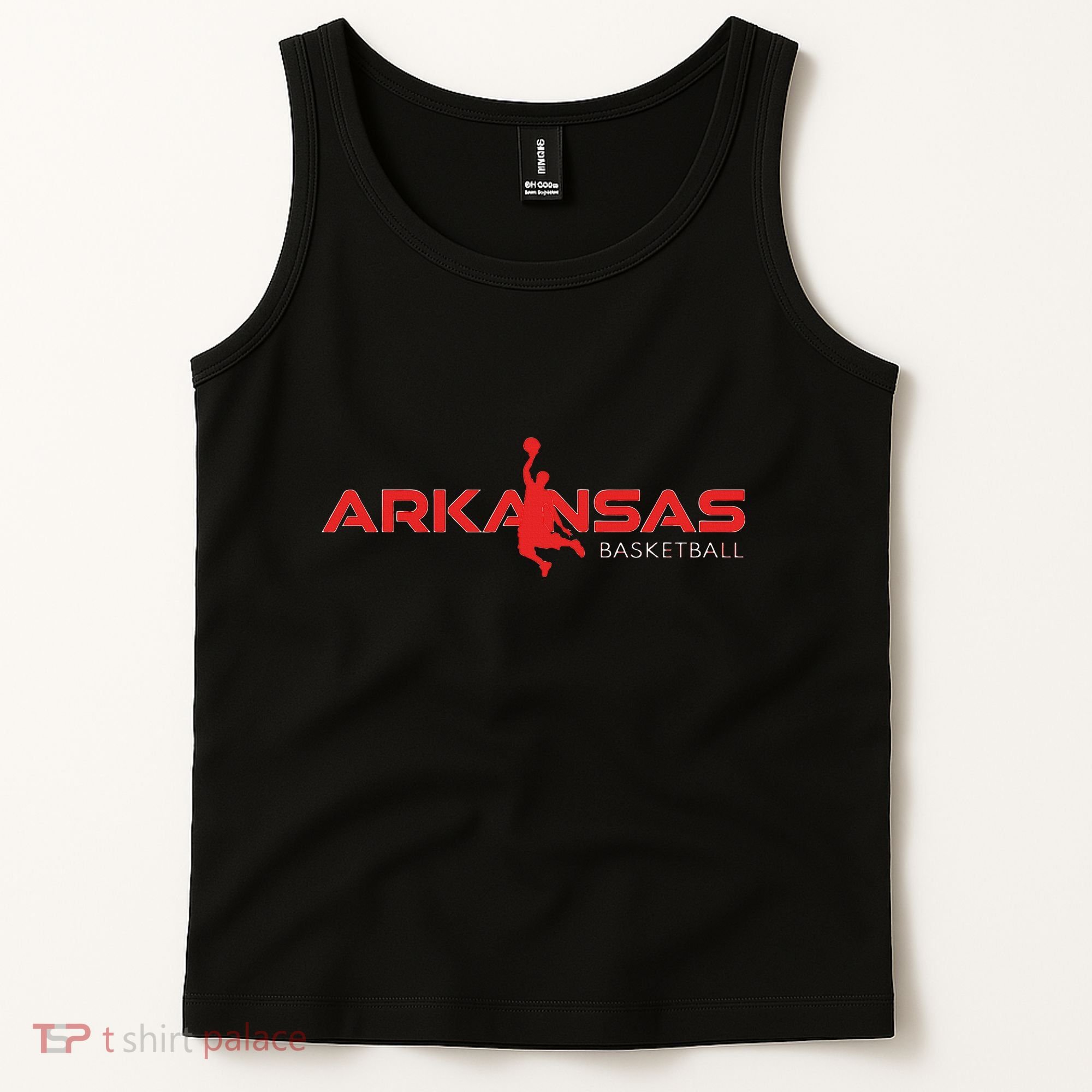 State Of Arkansas Basketball Fan Souvenir Dunking Silhouette Tank Top