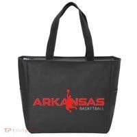 State Of Arkansas Basketball Fan Souvenir Dunking Silhouette Tote Bag thumb 0