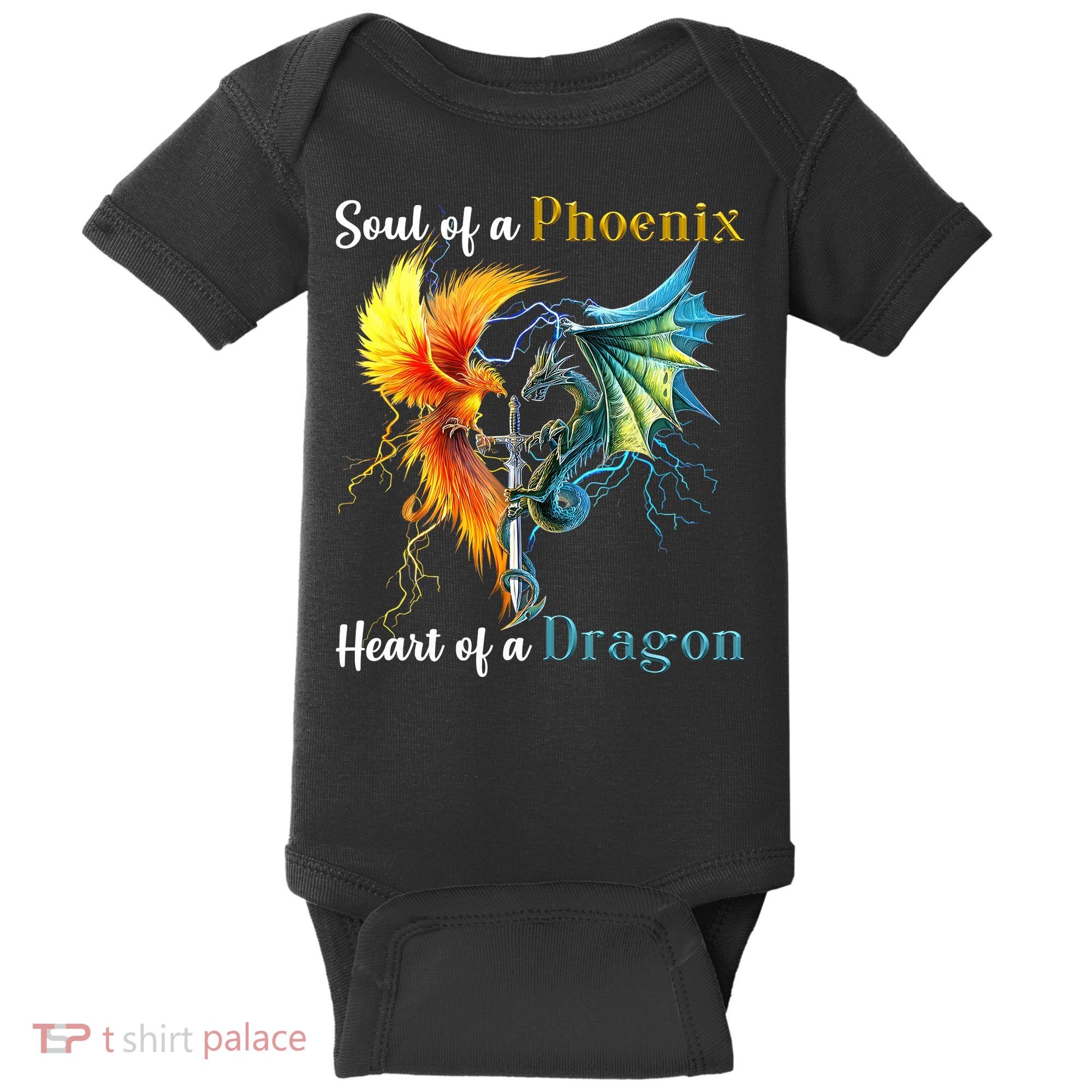 Soul Of A Phoenix Heart Of A Dragon Baby Bodysuit