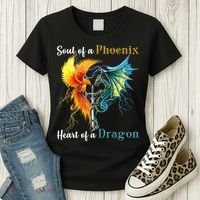 Soul Of A Phoenix Heart Of A Dragon Women's T-Shirt thumb 3