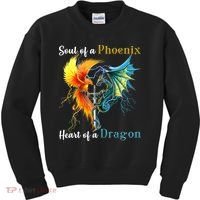 Soul Of A Phoenix Heart Of A Dragon Kids Sweatshirt thumb 0