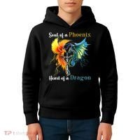 Soul Of A Phoenix Heart Of A Dragon Kids Hoodie thumb 4