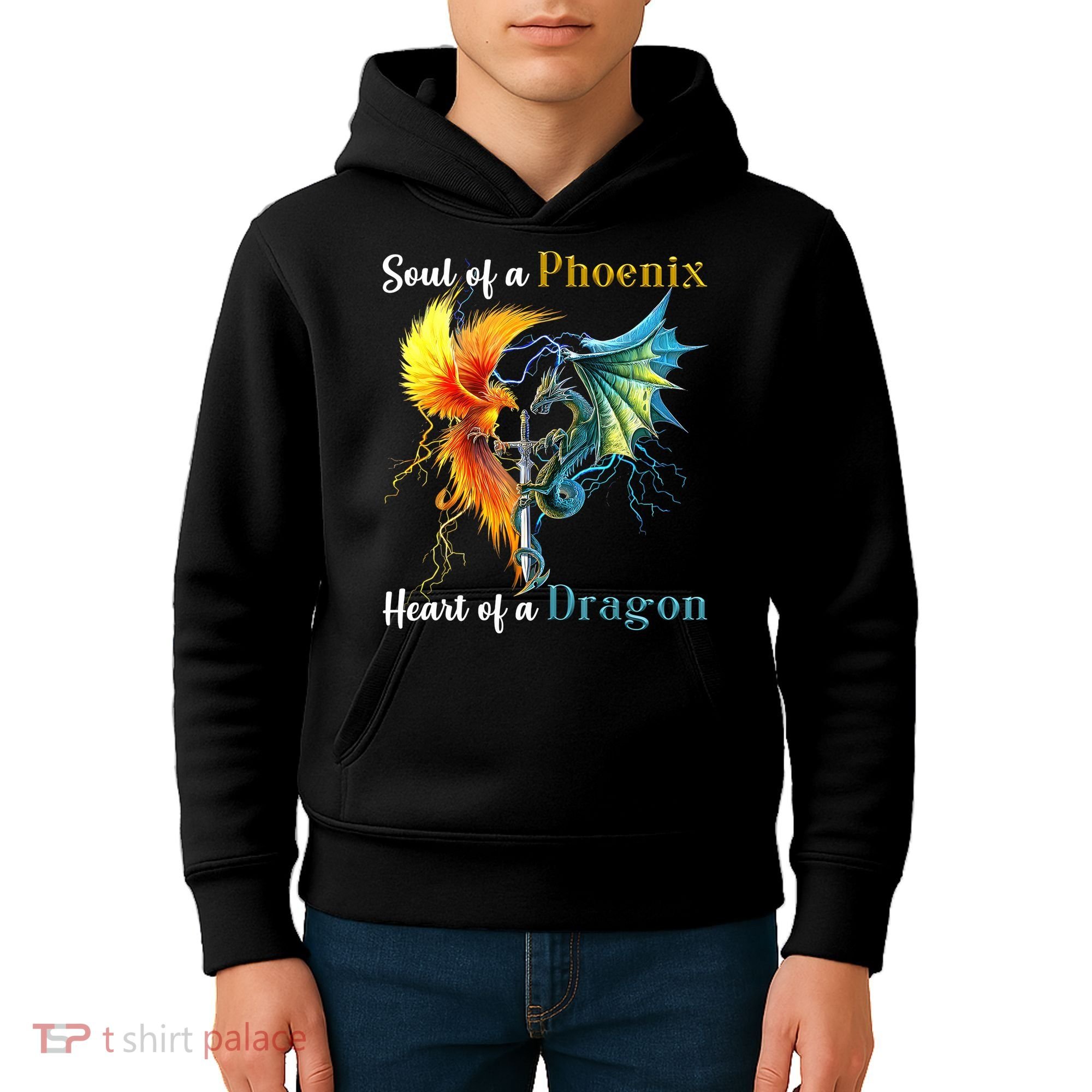Soul Of A Phoenix Heart Of A Dragon Kids Hoodie
