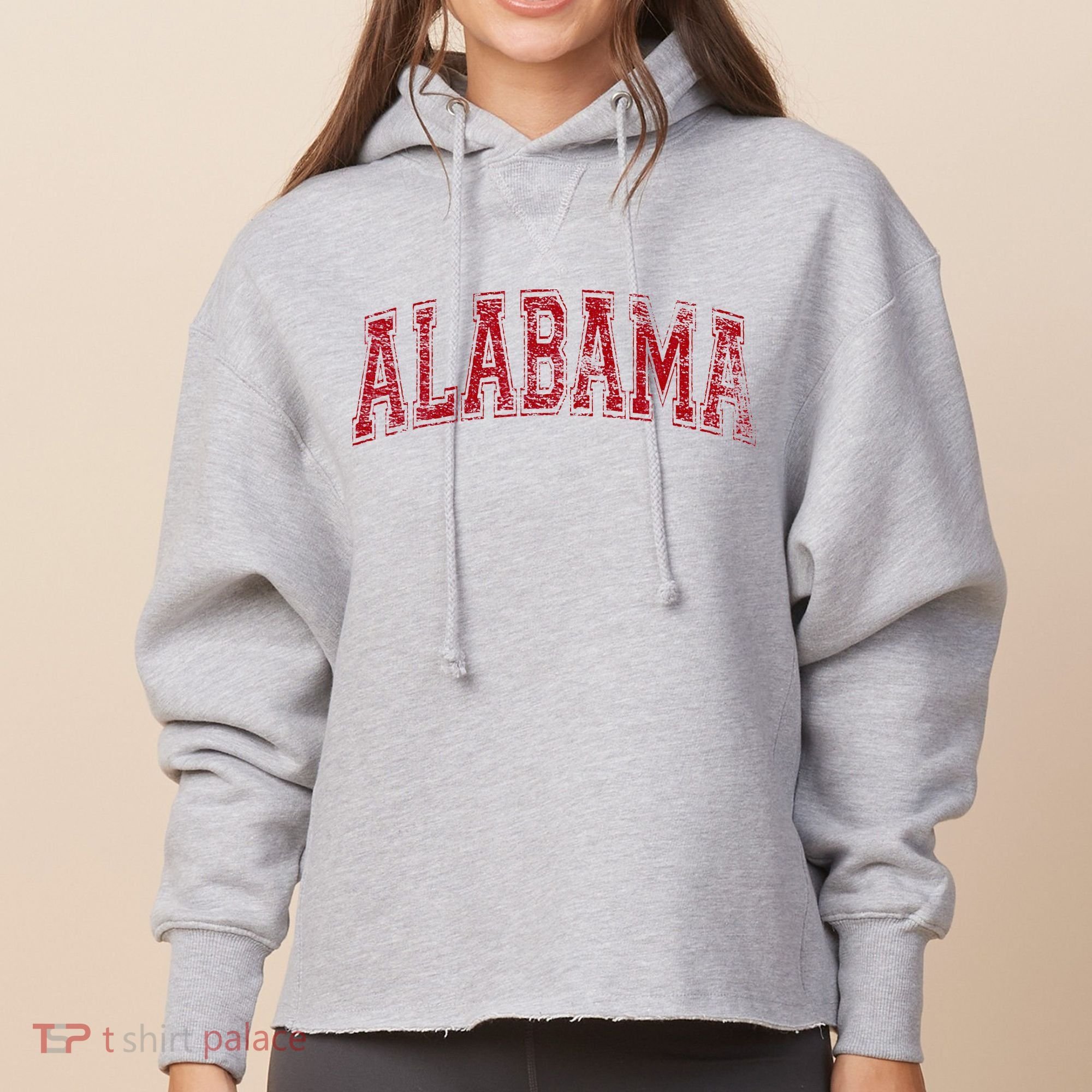State Of Alabama Varsity Style Ladies Heavyweight Boxy Pullover Hoodie