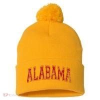 State Of Alabama Varsity Style Pom Pom 12in Knit Beanie thumb 0