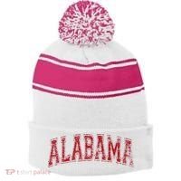State Of Alabama Varsity Style Stripe Pom Pom Beanie thumb 0