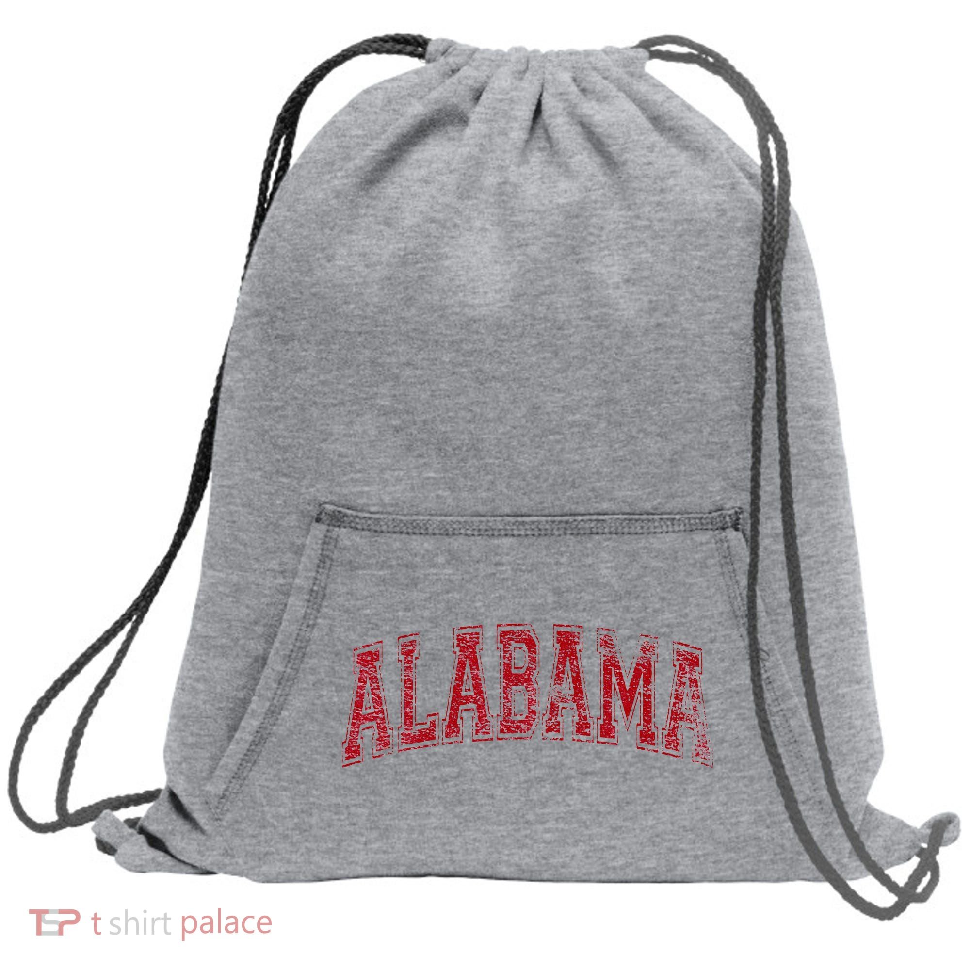 State Of Alabama Varsity Style Sweatshirt Cinch Pack Bag
