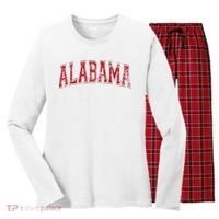 State Of Alabama Varsity Style Women's Long Sleeve Flannel Pajama Set  thumb 0