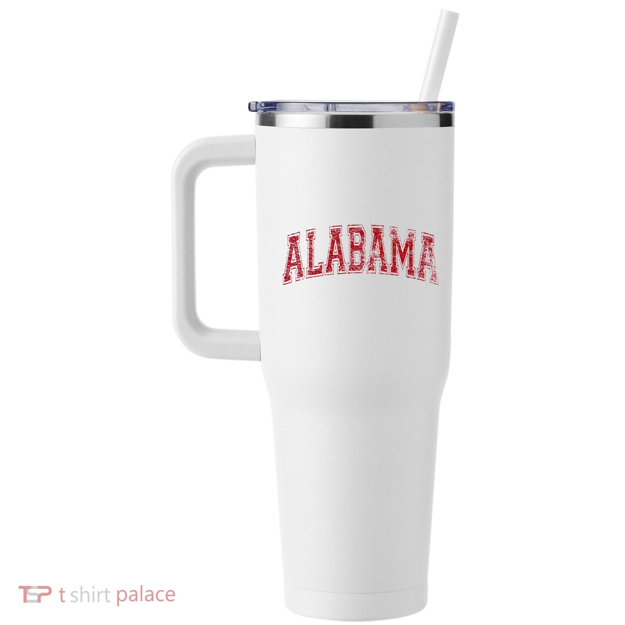 State Of Alabama Varsity Style 40oz Vacuum Insulated Stainless Steel Travel Tumbler