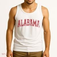 State Of Alabama Varsity Style Tank Top thumb 3