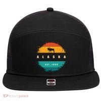 State Of Alaska 7 Panel Mesh Trucker Snapback Hat thumb 0