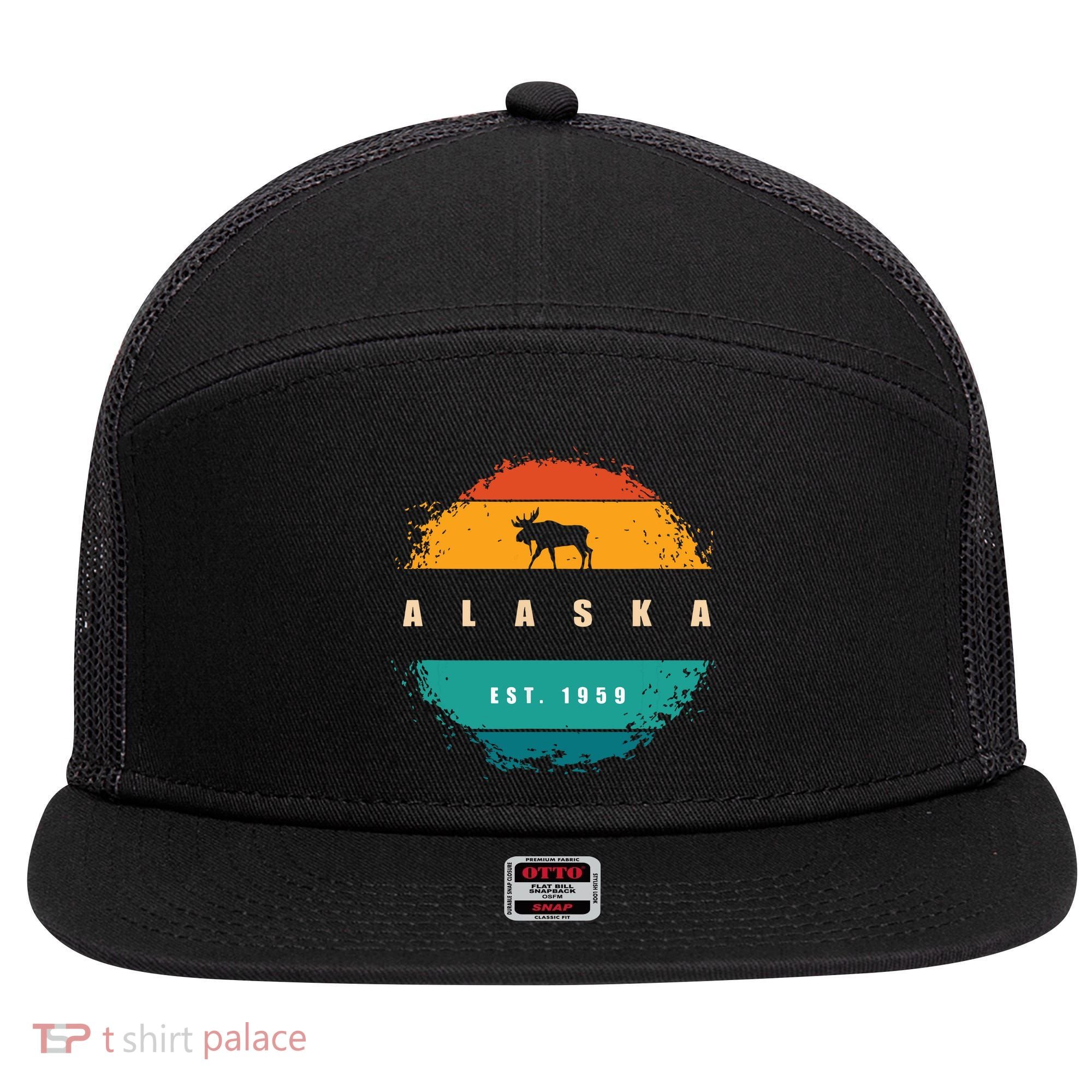 State Of Alaska 7 Panel Mesh Trucker Snapback Hat