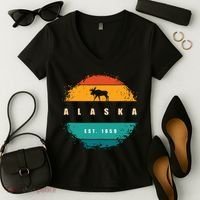 State Of Alaska Women's V-Neck T-Shirt thumb 2