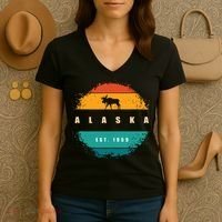 State Of Alaska Women's V-Neck T-Shirt thumb 3