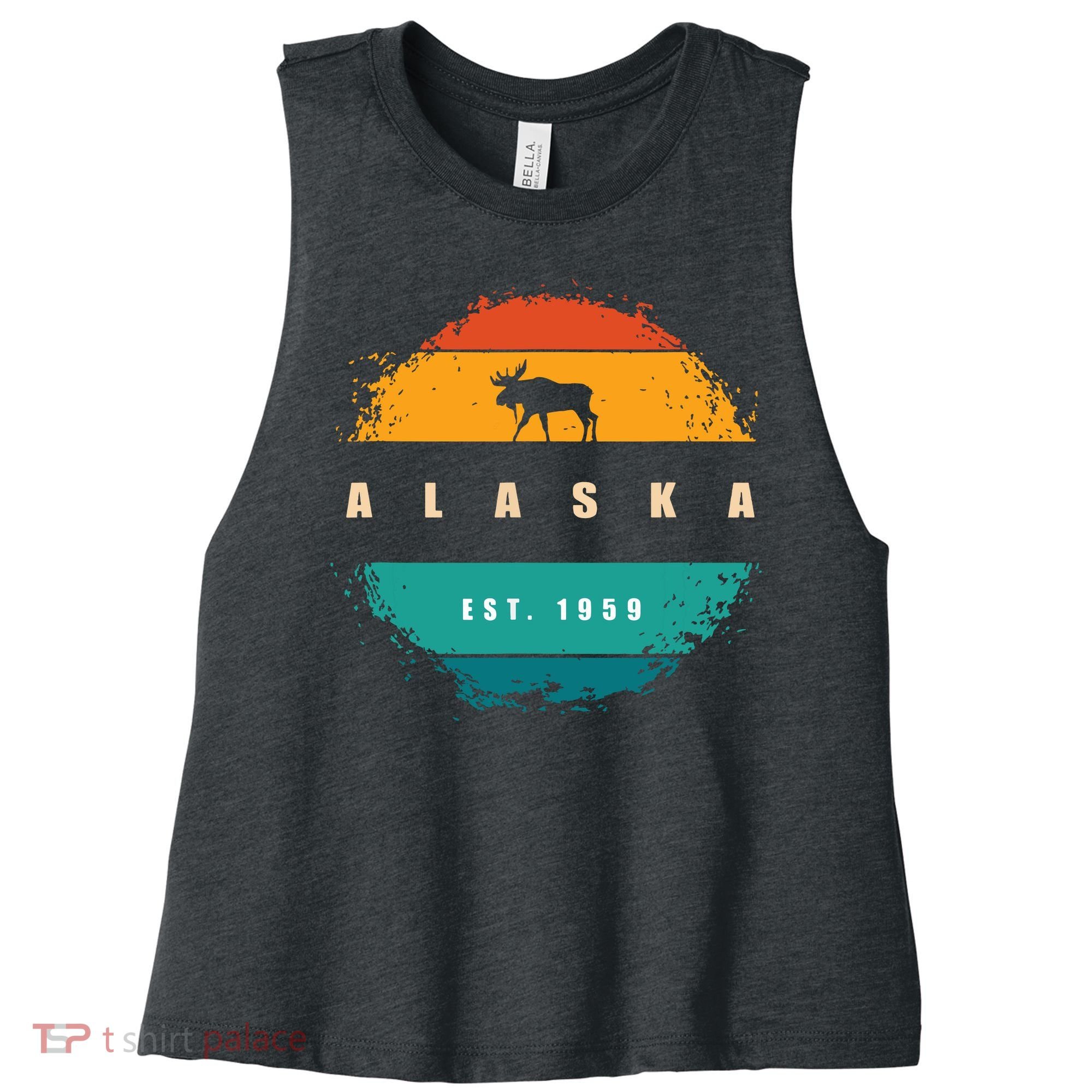 State Of Alaska Women's Racerback Cropped Tank