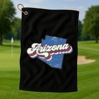State Of Arizona Retro Logo Golf Towel thumb 1
