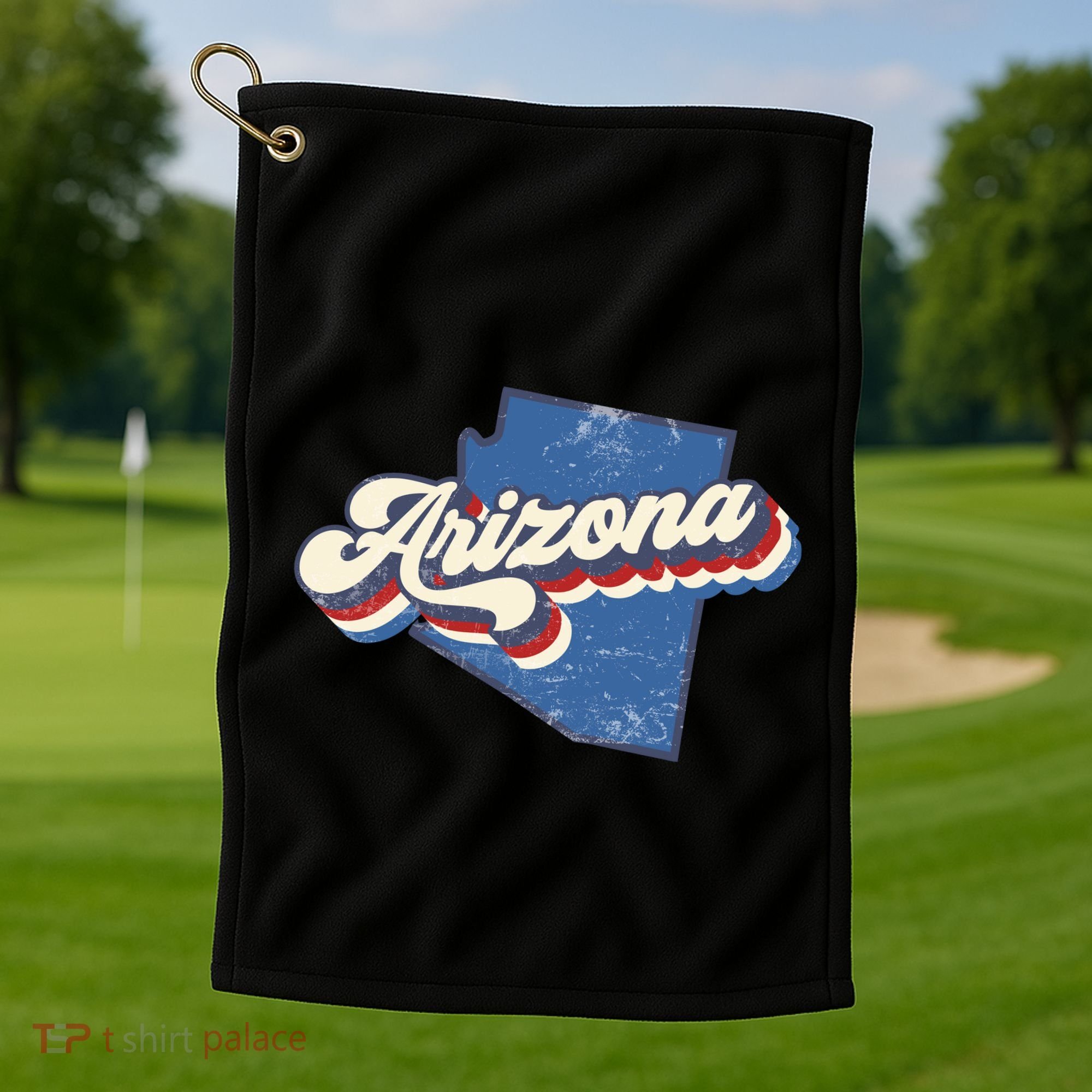 State Of Arizona Retro Logo Golf Towel