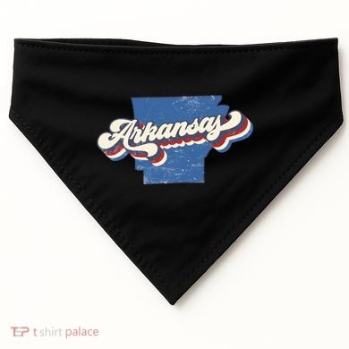 State Of Arkansas Retro Logo USA-Made Doggie Bandana