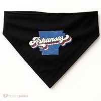 State Of Arkansas Retro Logo USA-Made Doggie Bandana thumb 0