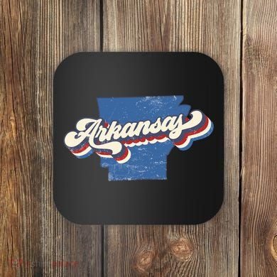 State Of Arkansas Retro Logo Coaster