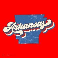 State Of Arkansas Retro Logo Santa Hat thumb 1