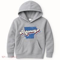 State Of Arkansas Retro Logo Kids Hoodie thumb 0