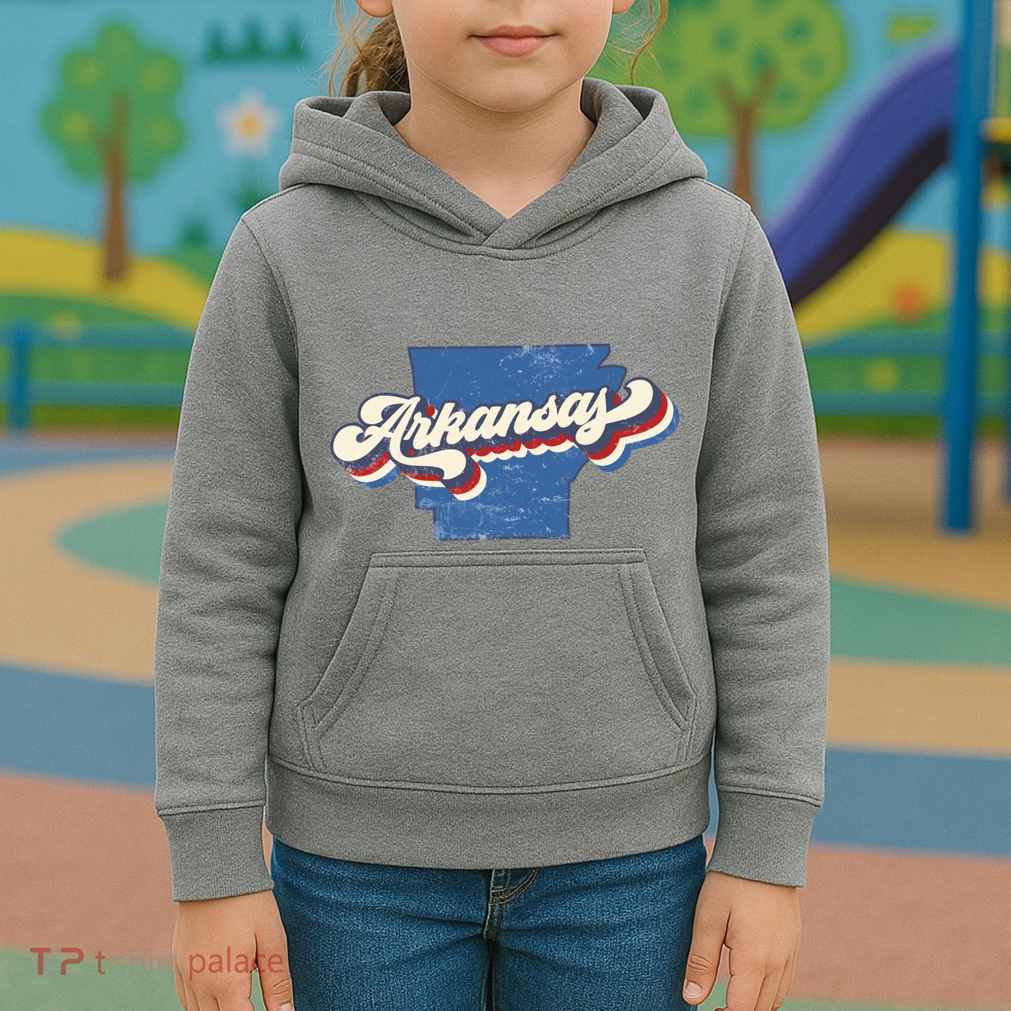 State Of Arkansas Retro Logo Kids Hoodie