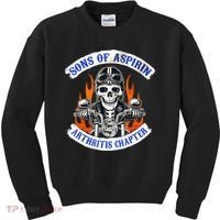 Sons Of Aspirin Arthritis Chapter For Funny Biker Kids Sweatshirt thumb 0