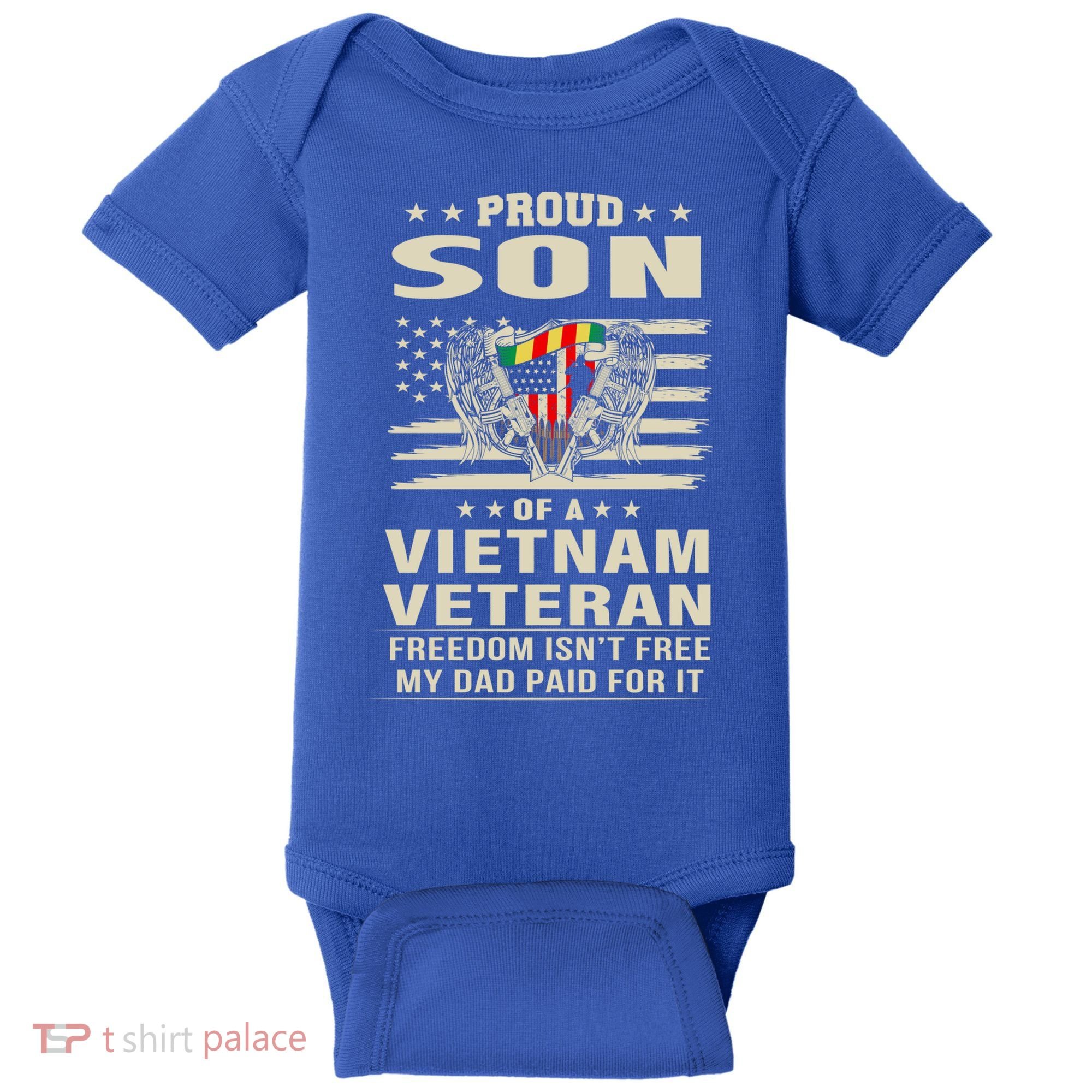 Son Of A Vietnam Veteran Soldier Combat Gift Baby Bodysuit
