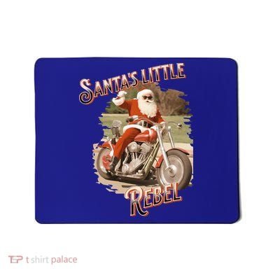 Santa on a Motorcycle Vintage Style Rebellious Christmas  Mousepad