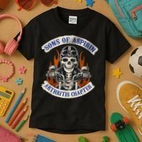 Sons Of Aspirin Arthritis Chapter Funny Biker Kids T-Shirt thumb 3