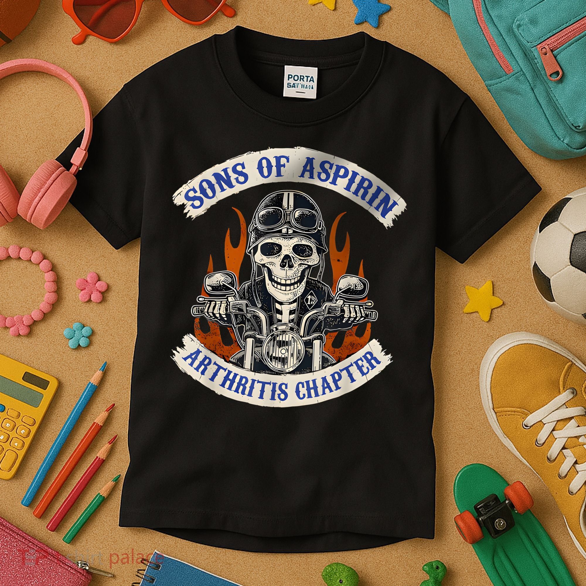 Sons Of Aspirin Arthritis Chapter Funny Biker Kids T-Shirt