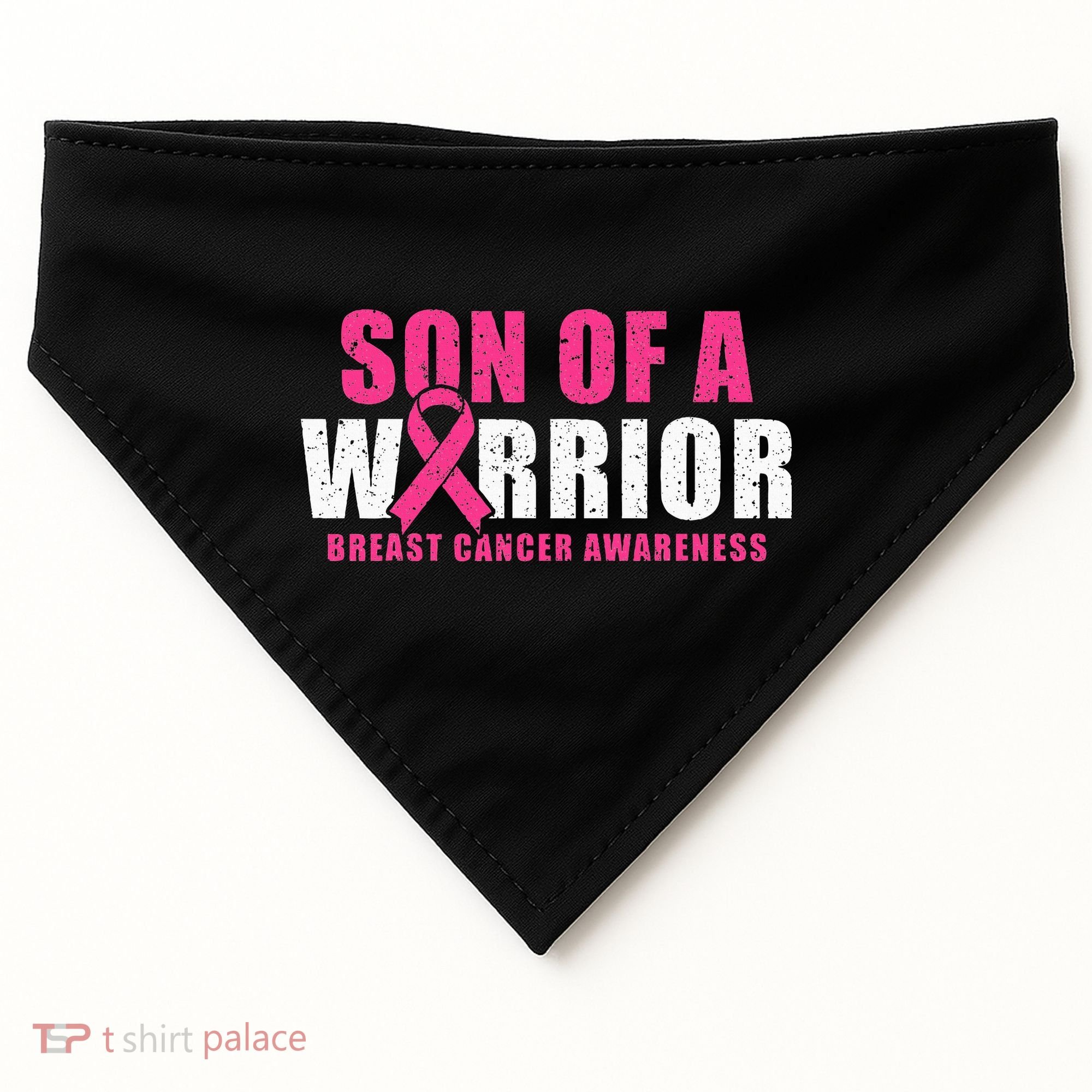 Son Of A Warrior Breast Cancer Awareness USA-Made Doggie Bandana