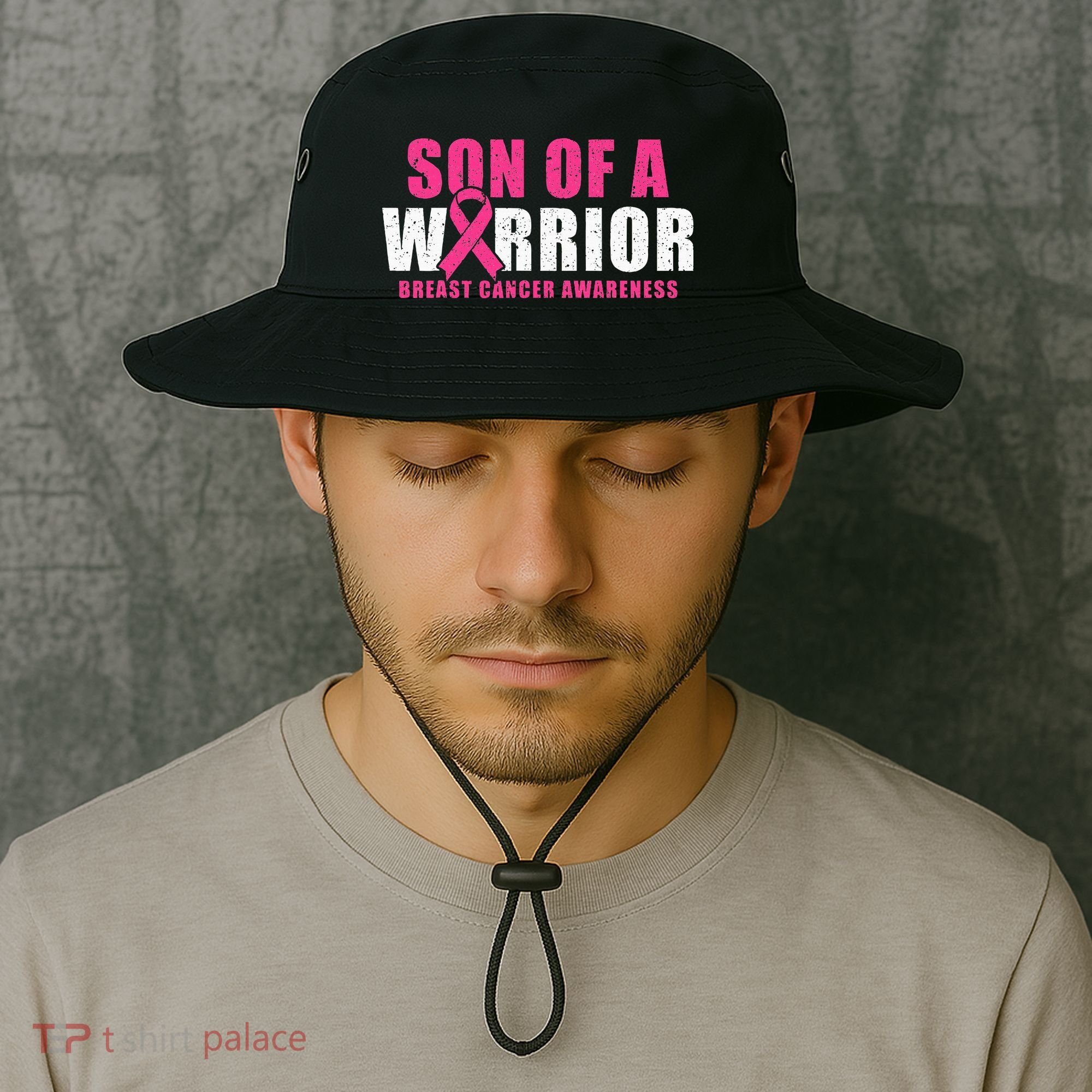 Son Of A Warrior Breast Cancer Awareness Bucket Hat