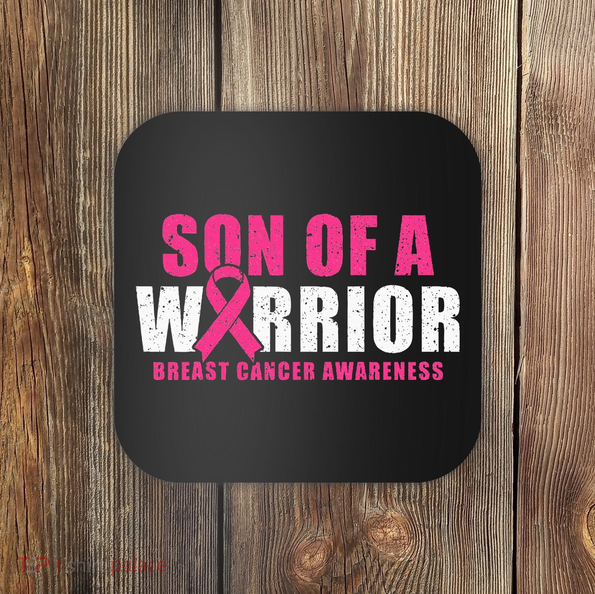 Son Of A Warrior Breast Cancer Awareness Coaster