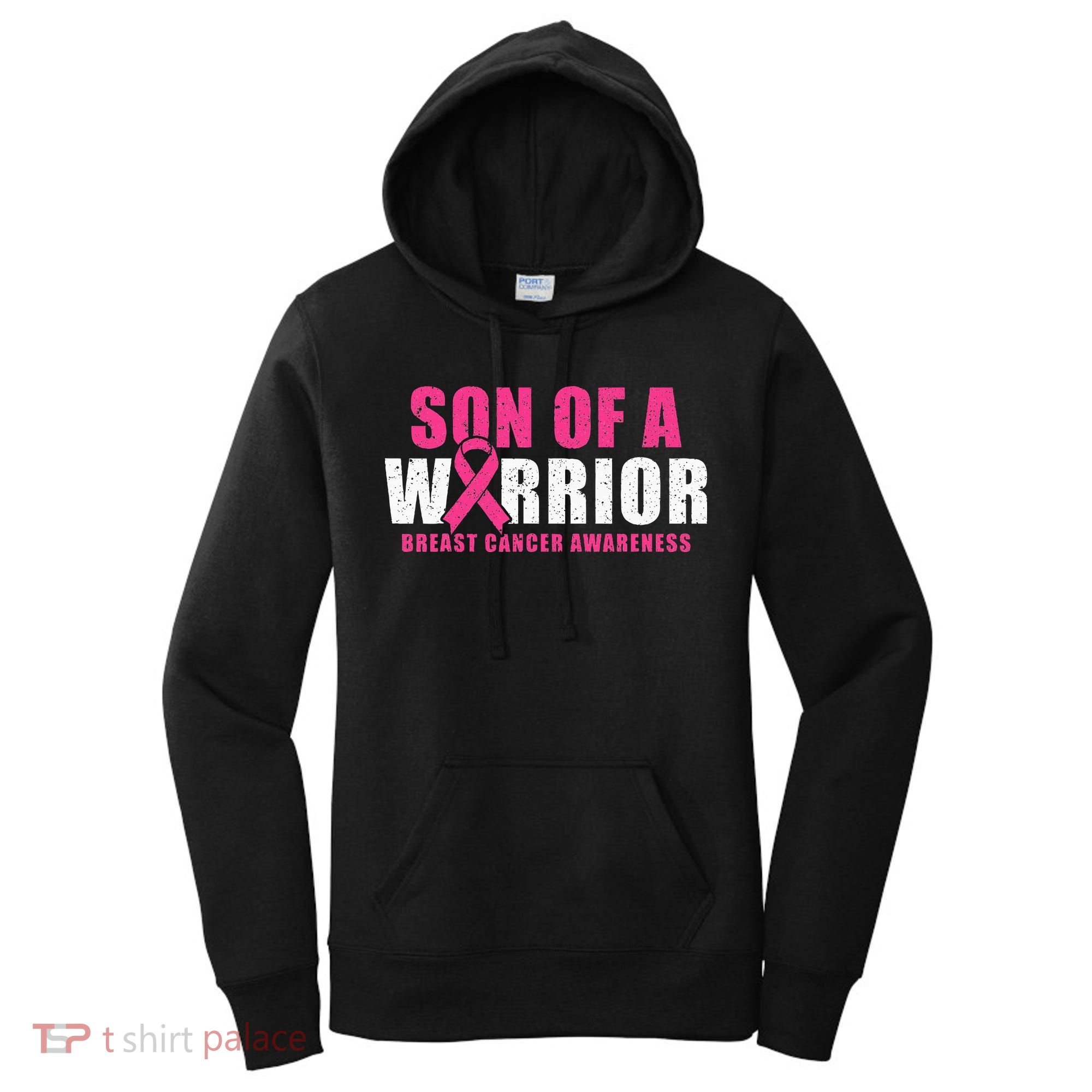Son Of A Warrior Breast Cancer Awareness Women's Hoodie