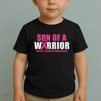 Son Of A Warrior Breast Cancer Awareness Toddler T-Shirt thumb 2