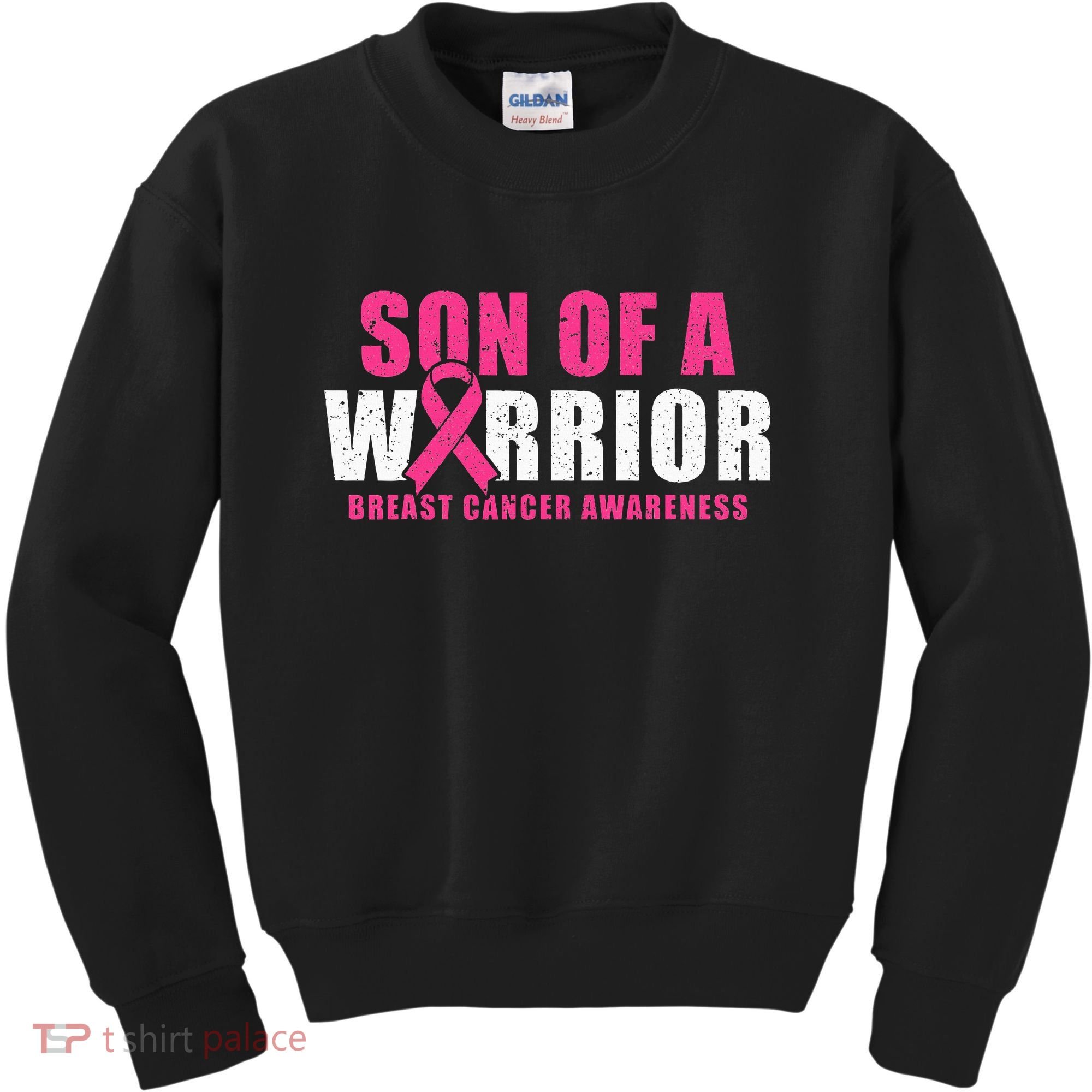 Son Of A Warrior Breast Cancer Awareness Kids Sweatshirt