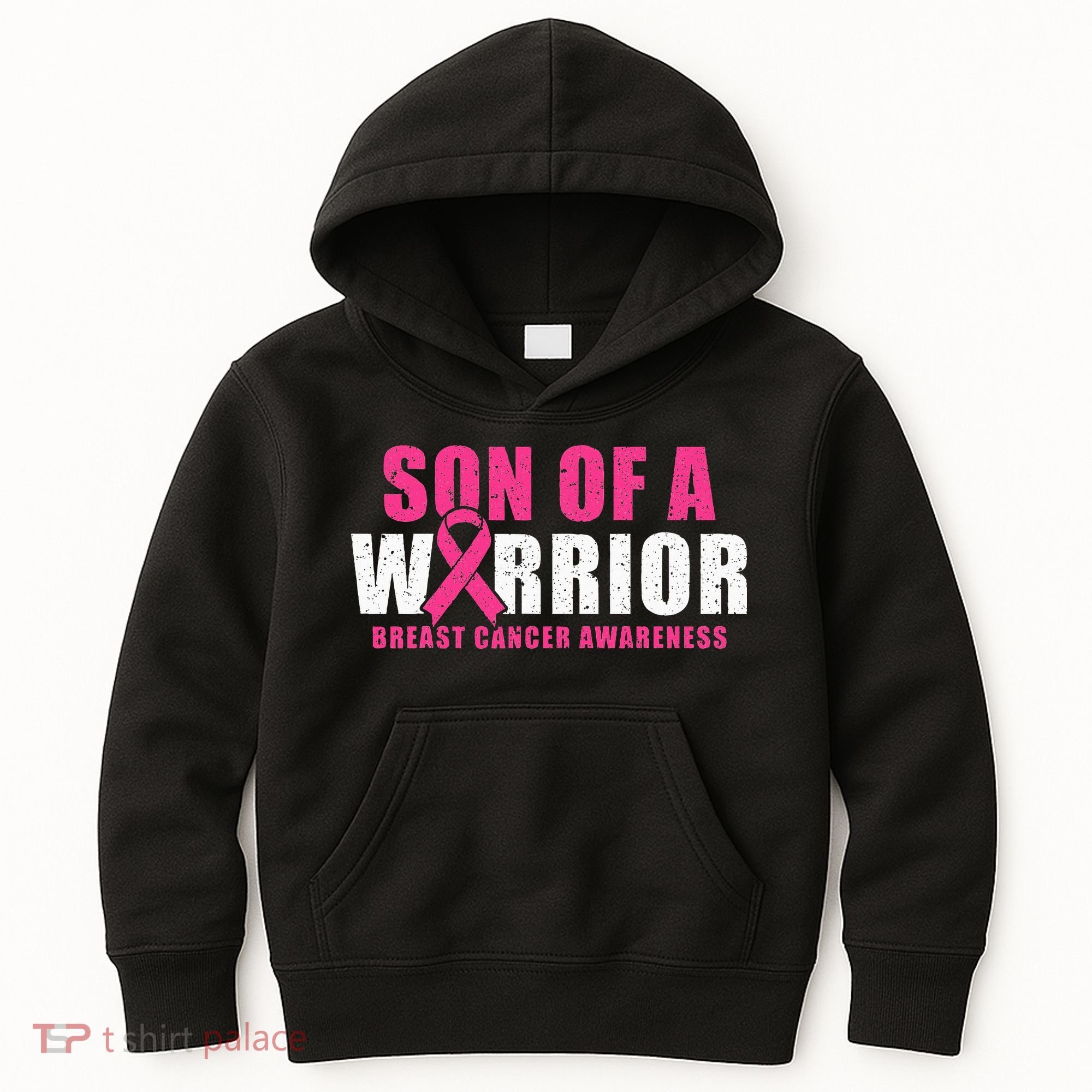 Son Of A Warrior Breast Cancer Awareness Kids Hoodie