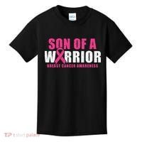 Son Of A Warrior Breast Cancer Awareness Kids T-Shirt thumb 0