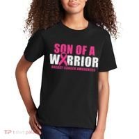 Son Of A Warrior Breast Cancer Awareness Kids T-Shirt thumb 2