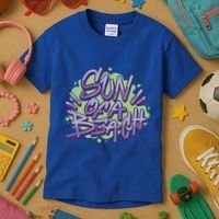 Sun Of A Beach Graffiti Summer Kids T-Shirt thumb 3