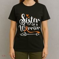 Sister Of A Warrior Orange Leukemia Cancer Awareness T-Shirt thumb 4