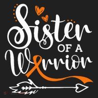 Sister Of A Warrior Orange Leukemia Cancer Awareness Beanie thumb 2