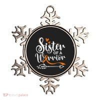 Sister Of A Warrior Orange Leukemia Cancer Awareness Ornament thumb 0